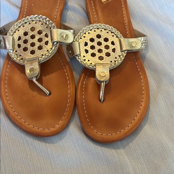 Gold  and Tan Sandals - Picture 5 of 7